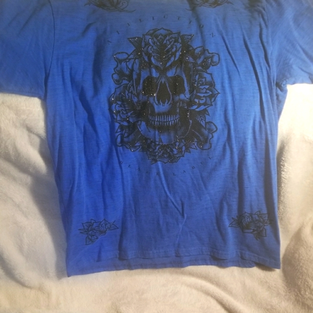 Affliction Mens Royal Blue color short sleeve tshirt 3XL